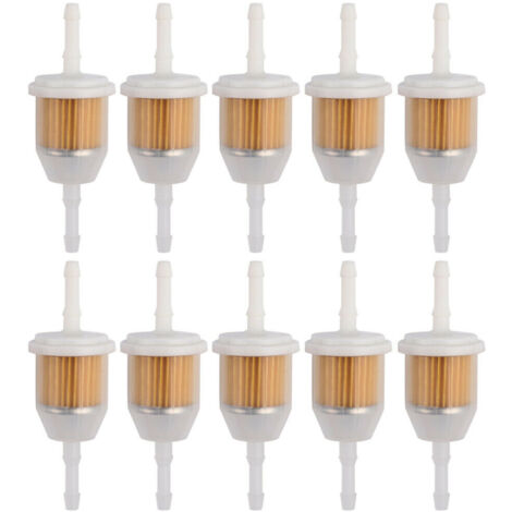 10er-Pack Inline-Kraftstofffilter 6x8 mm (1/4" oder 5/16"), für Rasenmäher und Kleinmotoren, optimale Filterung