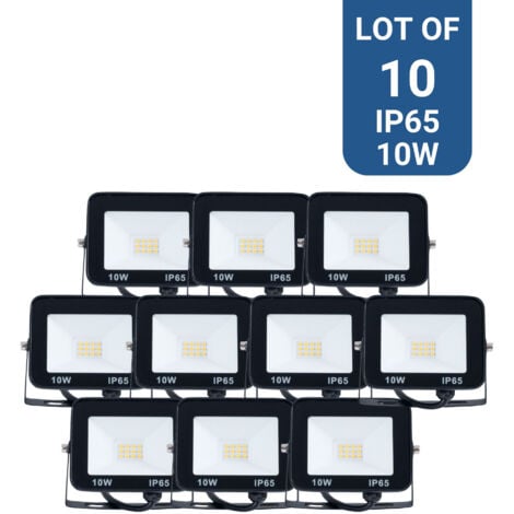 BARCELONA LED 10er-Pack LED-Flutlichter für den Außenbereich 10W - 95lm/W -