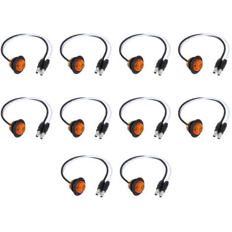 10er-Pack LED-Seitenmarkierungsleuchten (1,9 cm) – Gelb – für Fahrzeuge, Anhänger, LKWs und Boote