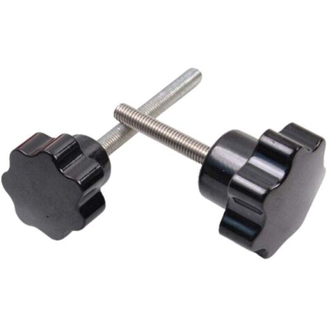 10er-Pack M6 x 30 mm, gerändelter Kunststoff-Sternknopf, Rändelschraube, Klemmschraube