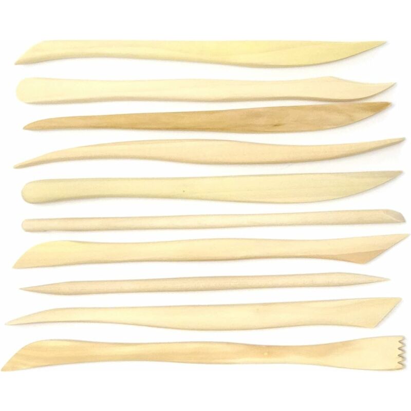 10er-Pack Mini-Modellierwerkzeuge aus Holz mit zwei Enden Ton-Bildhauerwerkzeuge zum Schneiden, Formen und Glätten | 07068460020627 10er-Pack Mini-Modellierwerkzeuge aus Holz mit zwei Enden Ton-Bildhauerwerkzeuge zum Schneiden, Formen und Glätten | 07068460020627