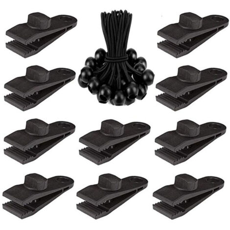 10er-Pack Planenclips, Markisenclips, elastische Spanner für Zelte, Überdachungen, Markisen, Banner, Bootsausrüstung