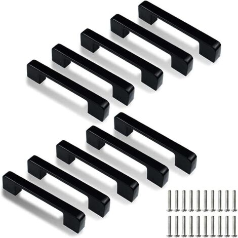 10er-Pack quadratische Küchentürgriffe aus Edelstahl mit 128 mm Lochmitte (Schrauben im Lieferumfang enthalten)