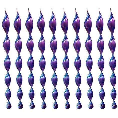 10er-Pack reflektierende Vogelabwehrstäbe, lila, 30 cm, zum Aufhängen, reflektierende Spirale, hält Vögel von Haus und Garten fern.
