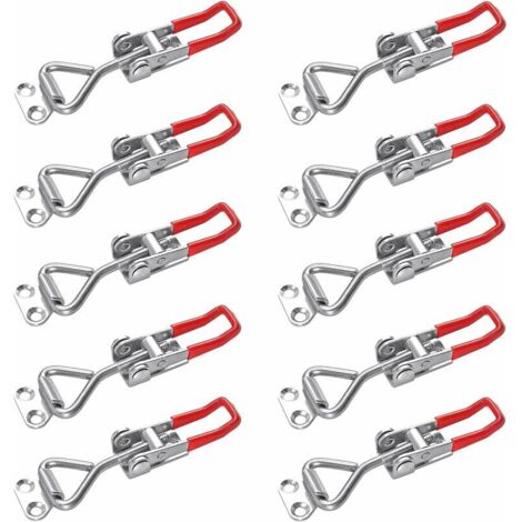 10er-Pack Riegel, Kastenriegel, Hebelriegel, Haltekapazität, Türriegel, Eckverschluss, kleiner Kipphebelriegel für Kisten, Schrank, Tür, Koffer