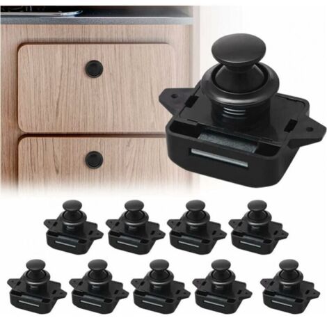10er-Pack schlüssellose Druckknöpfe für Schrankschlösser, Verriegelungsknöpfe passen auf 15–18 mm Dicke für Boote, Lieferwagen und Yachten FLITI