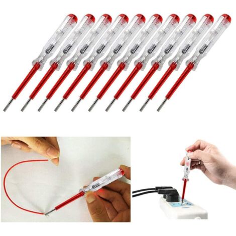 10er-Pack Spannungsprüfstifte für elektrische Schaltungen, Wechselspannungsprüfstifte für elektrische Prüfungen