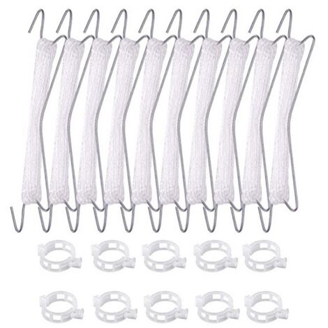10er-Pack Tomatenhaken mit Seil, Tomaten und Gurken, Gewächshäuser für anderes Gemüse, 10 Haken (10 Meter Draht) + 20 Schlaufen