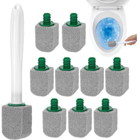 10er-Pack wiederverwendbare Toilettenbürsten aus Bimsstein mit Griffen, effektiver Reiniger gegen Kalk und Zahnstein, weißer Reinigungsstein für Toiletten, Küchen und Waschbecken, natürliche Toiletten