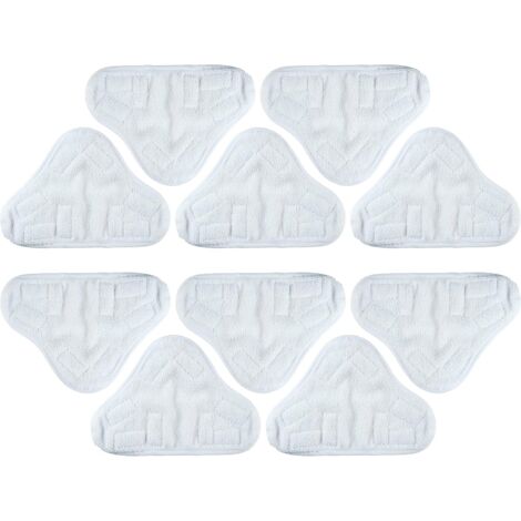 10er-Packung extrem strapazierfähige, waschbare Mikrofaser-Dampfmopp-Pads, Bodenersatzteil, passgenau für H2O X5 H2O Modelle - für Dampfmopp X5