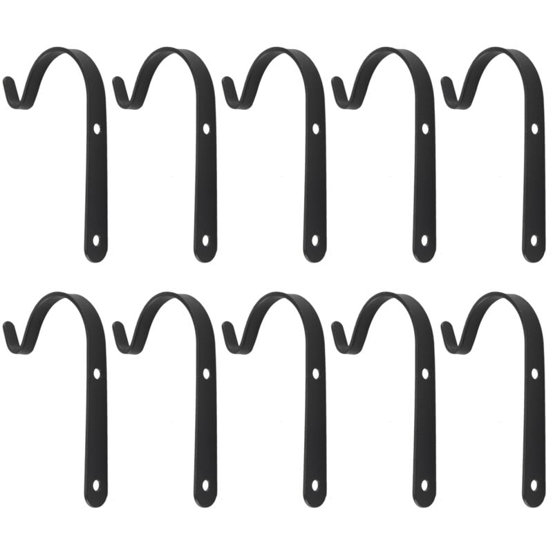 Image of 10er Set Hängekorbhalterung Haken Wandbehang für gebogene Pflanzen Vogelhäuschen Laternen