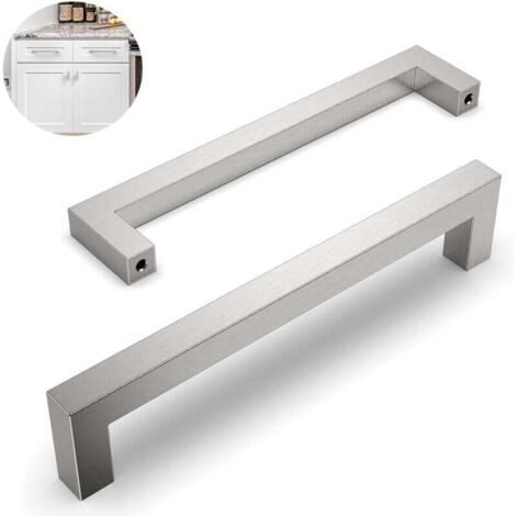 10er-Set Küchenschrankgriffe, Achsabstand 160 mm, Edelstahl, Küchenschrankgriffe, Schrankgriffe, Küchentürgriff, Küchenschrankgriff