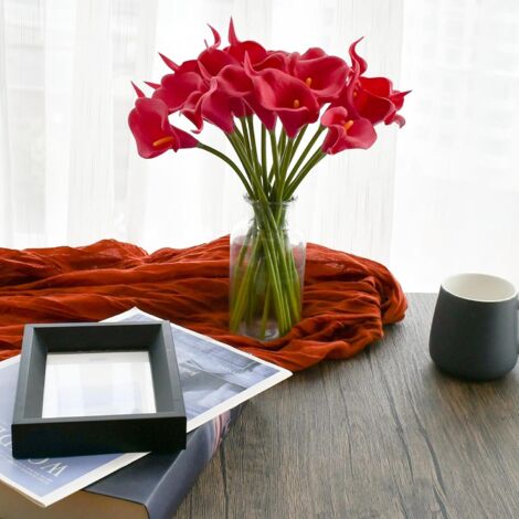 10er Set Künstliche Calla Blumen, lebensechte Kunstblumen für Hochzeitssträuße, pflegeleichte Zimmerdekoration, künstliche Pflanzen für Zuhause (ohne Vase)