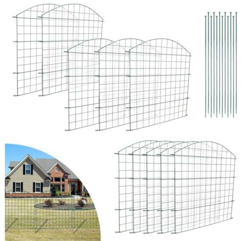 10er Set Metall-Gartenzäune mit 22 Zaunelementen Superior Arc