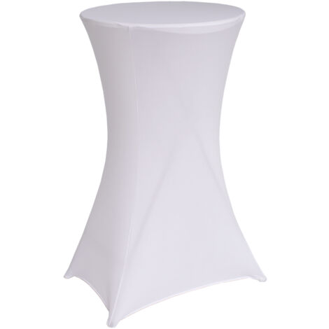10er Set Stehtischhusse 60 cm weiß Tischdecke Husse Partytisch Bistrotisch Decke