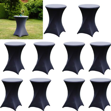 10er Set Stehtischhusse Stretch anthrazit Partytisch Bistrotisch 80cm