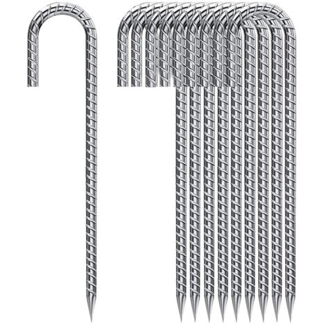 10er-Set verzinkte Zeltpflöcke 30 cm – rostfreier Stahl – Befestigung für Trampoline, Zelte, Zäune – für den intensiven Gebrauch