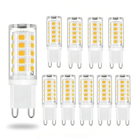 10er Set weiße G9-5W LED-Maislampen aus Keramik, neutralweißes Licht, Sockel G9, flimmerfrei, energiesparend, 220V