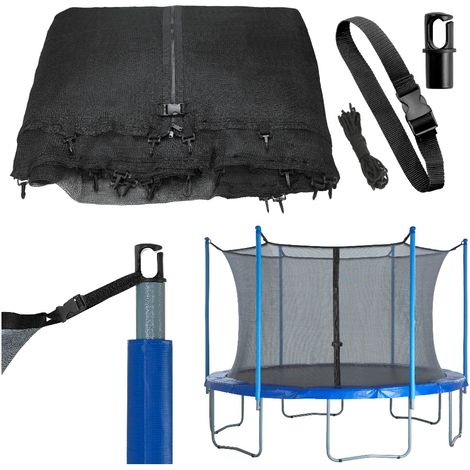 main image of "Trampoline Replacement Enclosure Surround Safety Net | Universal Protective Netting Compatible with Multiple Poles | Pole Caps Included"