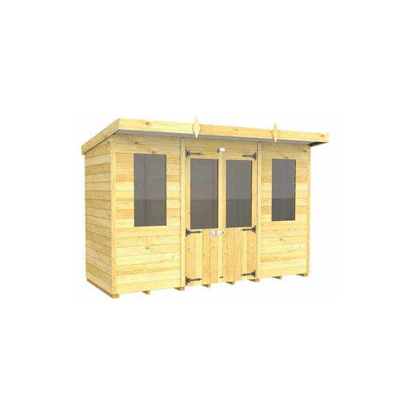 10ft x 4ft Pent Summer House - Wood - L 118 x W 302 x H 201 cm