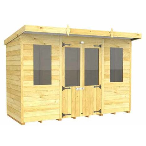 10ft x 4ft Pent Summer House - Wood - L118 x W302 x H201 cm