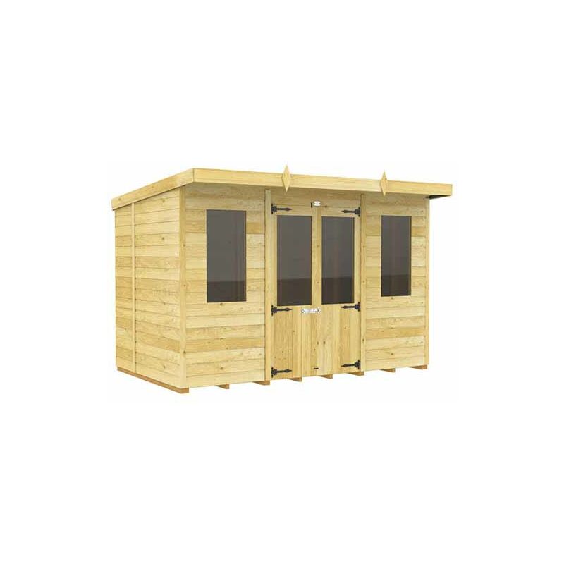 10ft x 8ft Pent Summer House - Wood - L 231 x W 302 x H 201 cm