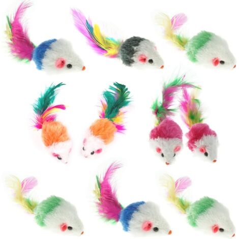 10 jouets à fourrure Souris pour chat animal de compagnie