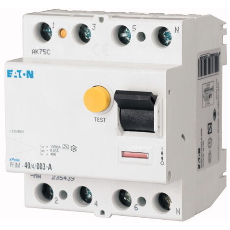 10kA Differenzialschutzschalter, In=40A, IN=0,03A, Typ A, 4-polig, PFIM-Serie PFIM-40/4/003-A-MW