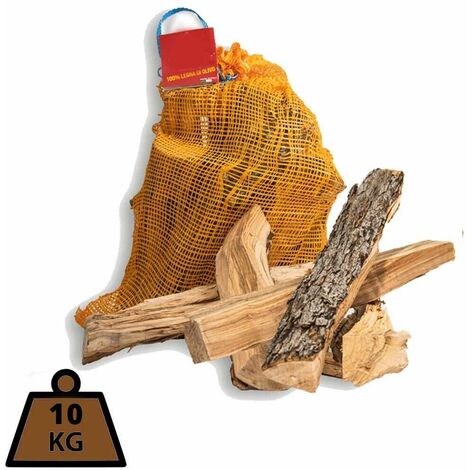 10kg Legna da Ardere Secca per Stufe Camini Barbecue Ceppo Ulivo 100% in rete