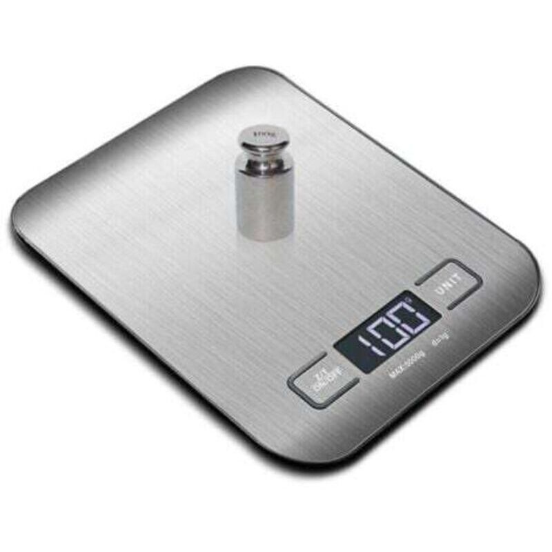 10kg/1g Precision Electronic Kitchen Scale, Stainless Steel Food Scale with LCD Display and Tare Function, 6 Units, for Weighing Food for Cooking,