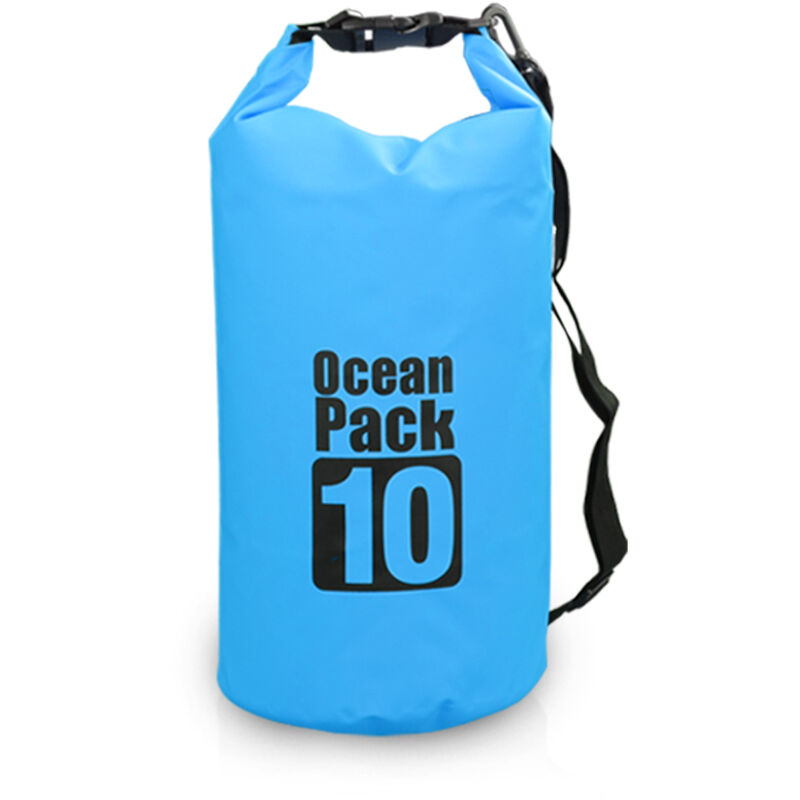 

10L / 15L / 20L / 30L Mochila seca impermeable al aire libre, Bolsa flotante de agua, Saco con tapa enrollable,Azul claro, 10L