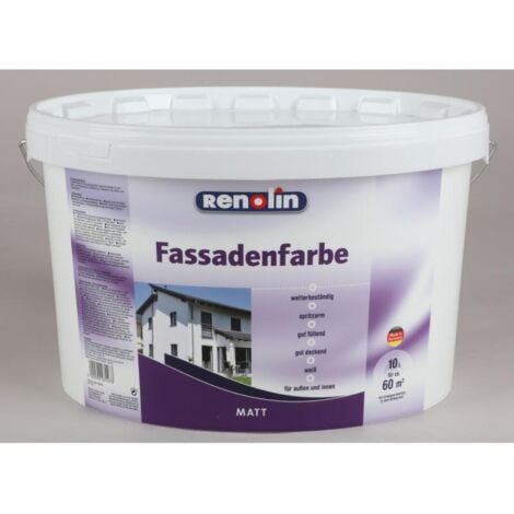 10l Fassadenfarbe weiß Haus streichen 60m² hohe Deckkraft