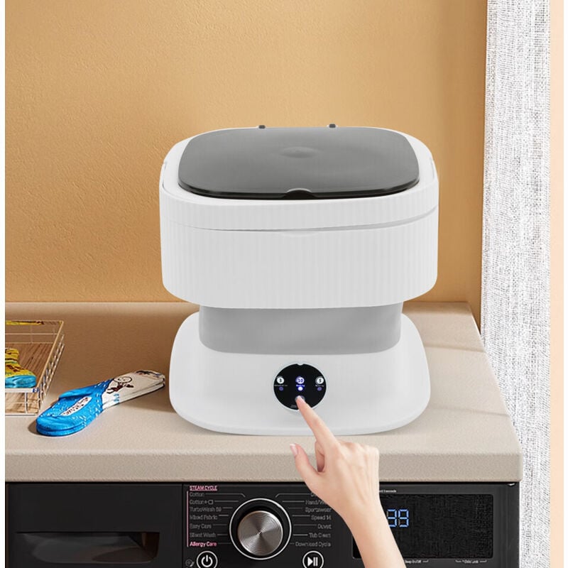 Senderpick - 10L Machine à laver portable Mini machine à laver le linge semi-automatique 320RPM 40W