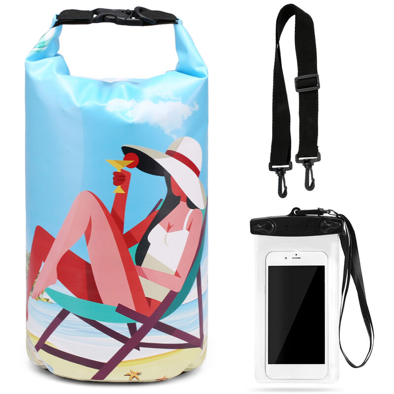 

Asupermall - Bolsa seca impermeable de 10L con funda para telefono, bolsa enrollable, saco seco superior para kayak, canotaje, pesca, surf, natacion,