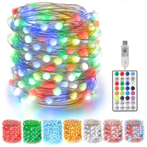 10m 100 LED String Lights Waterproof Indoor Outdoor Fairy Lights Romantic Decoration for Christmas Holiday Bedroom Patio Gazebo and Wedding Decoration USB Powered