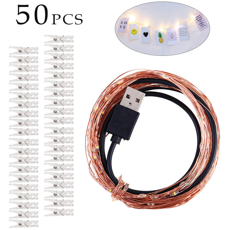 

10M 100leds Clip, LED USB lampara de luz de la secuencia decorativo