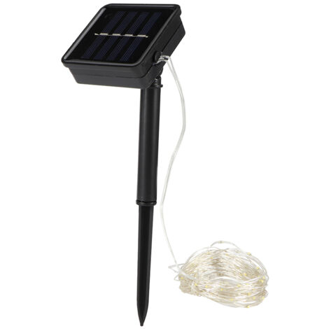 10m / 32.8ft 100LEDs Guirlande Lumineuse Solaire Lampe De Pelouse Lampe De Fil De Cuivre tanche Guirlande Lumineuse Décorative pour Jardin Extérieur Cour Villa