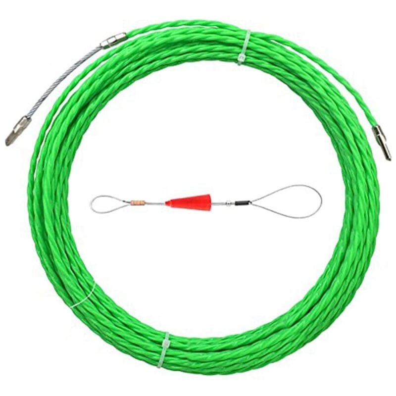 Tlily - 10M 33Ft Fish Tape Cable Puller Kit 4.5Mm pet Extracteur de Câble éLectrique à Travers L'Enfileur de Dispositif de Guidage de Fil Mural