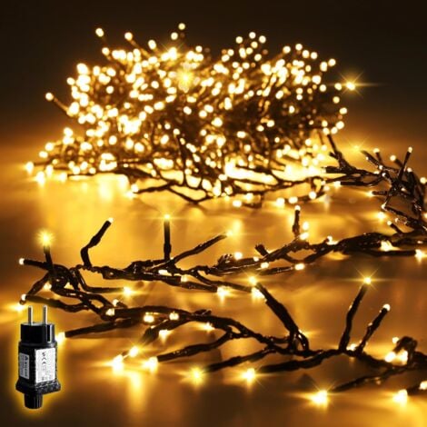 10m 400er LED Cluster Lichterkette Außen, Weihnachtslichterkette mit 8 Modi und Memory, Wasserdicht Christbaumbeleuchtung für Innen Außen Garten Weihnachtsbaum Hochzeit, Warmweiß [Energieklasse G]