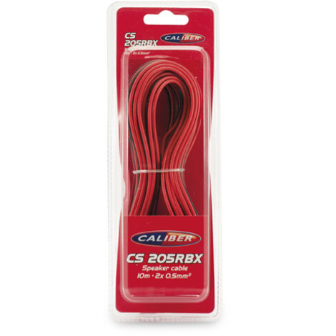 10m Cable haut-parleur 2x0.5mm2 CCA Caliber CS205RBX noir et rouge