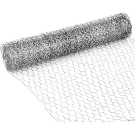 10M Clôture à Maillons Clôture en Fil Hexagonal Fil de Lapin Grillage Galvanisé Fil de Lapin Grillage à Poules Filet de Volaille pour Artisanat Potager Animal (Maille 15 x 25 mm)