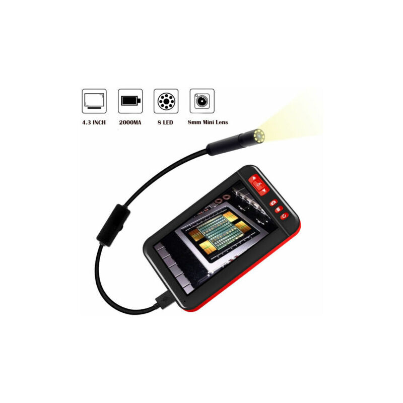 Endoscope Industriel Caméra d'Inspection Étanche - Écran lcd 4.3' - 1080P - 10m de Portée