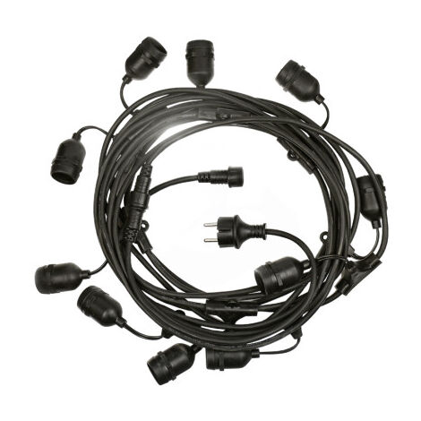 10m. guirnalda para exterior con 10 portalámparas E27 IP65 (Spectrum WOJ14342 )