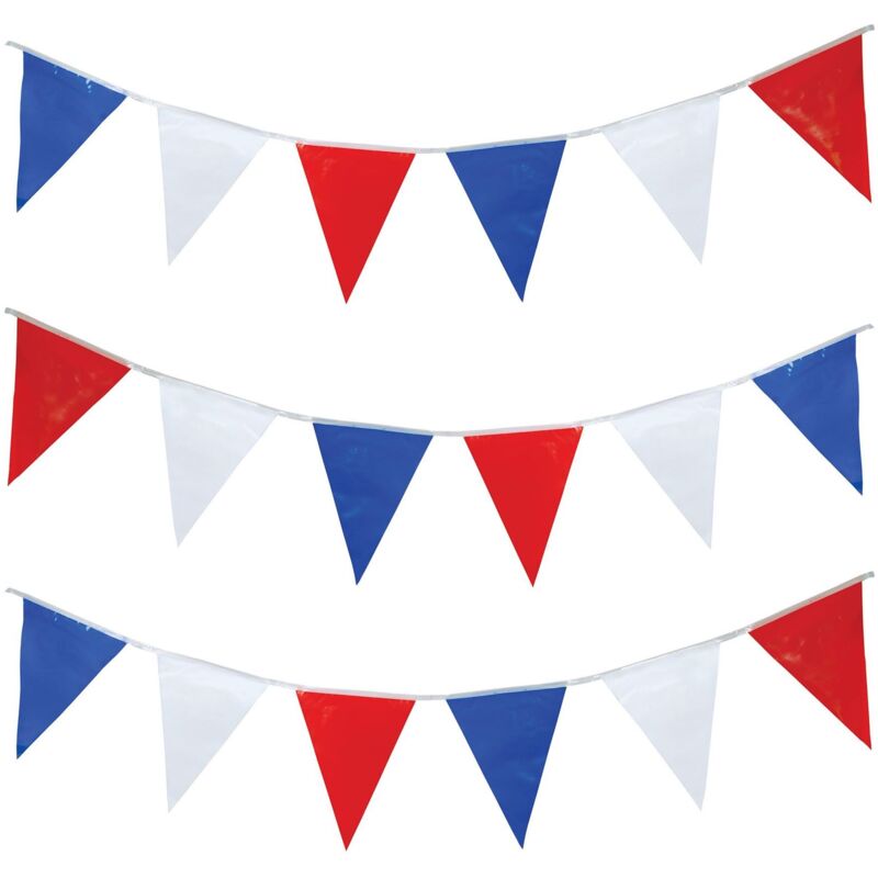 20M Red White and Blue Bunting Garland 40 Flags Union Jack Party Decorations