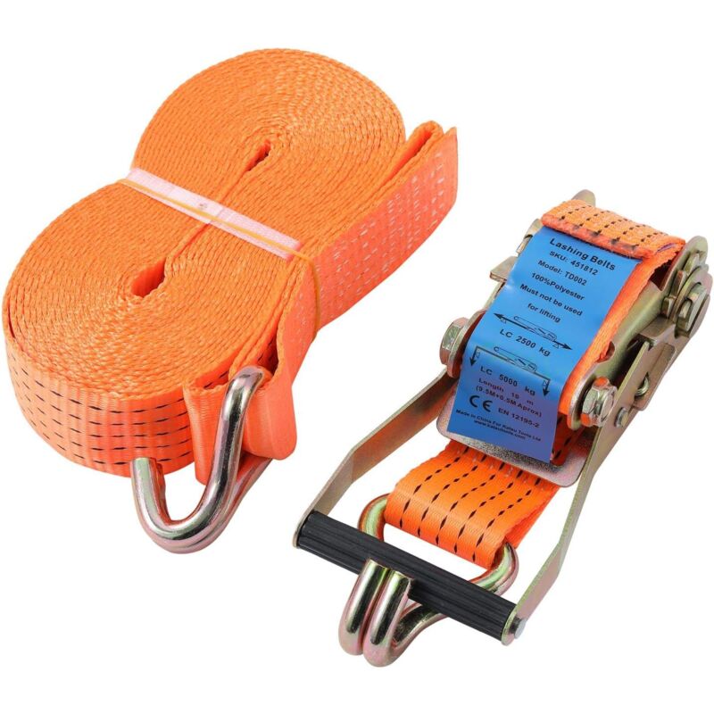 10m Sangle d'Arrimage à Cliquet Sangle de Serrage Robuste Manutention du Matériel Courroie de Tension pour Camping-Car en avec Largeur de Ceinture de