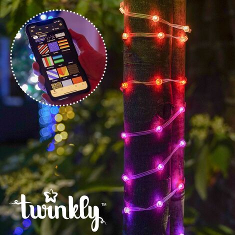 10m Smart App Controlled Twinkly Dot LED Lights, Black Cable  Multi Colour Change Control Indoor Home Dimmable