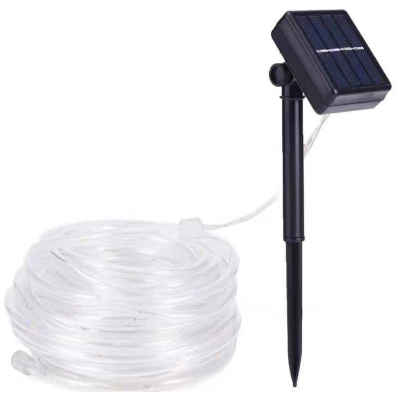 10m Solaire Ruban Lumineux,100 LED Lumières de Fil de Tube de Cuivre Decoration Lumineuse Solaire Extérieur