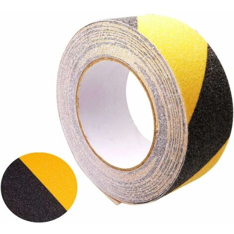 10M X 5CM Premium Noir-Jaune Ruban Adhésif Antidérapant, Bande Sécurité Antidérapant, pour Intérieur et Extérieur Escaliers