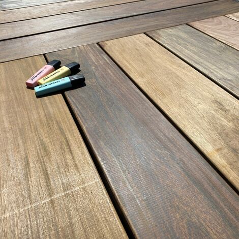 10m2 | KIT COMPLET DALLES TERRASSE BOIS EXOTIQUE | IPE | 900x900 | compris plots réglables et livraison