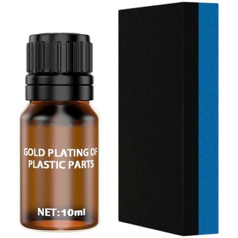 10ml Agent d'entretien pour pièces plastiques auto, revêtement cristal longue durée avec éponge, protection durable des plastiques véhicule.